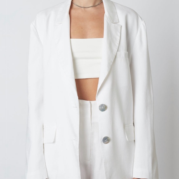 NIA OVERSIZED BLAZER WHITE - Picture 2 of 3